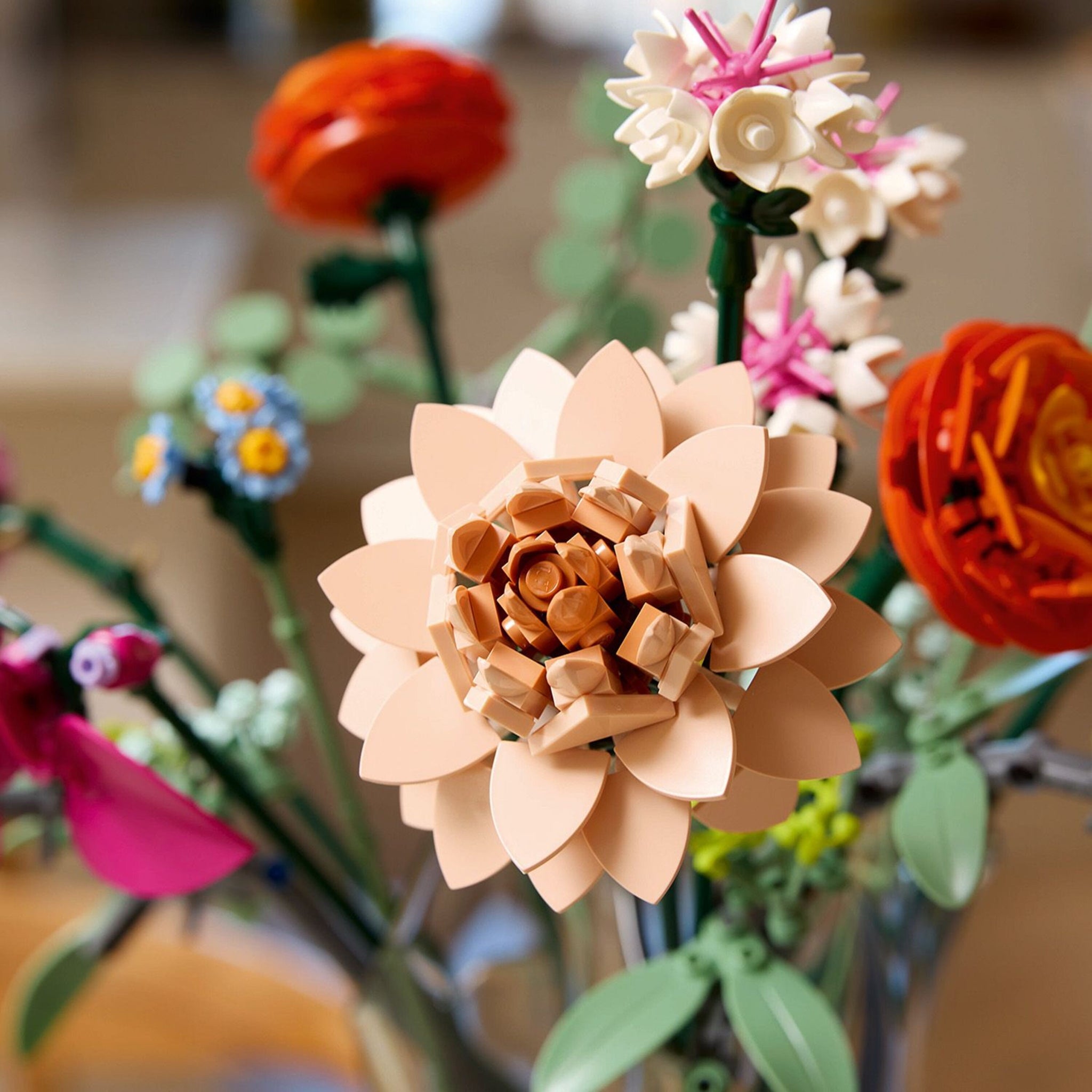 オーダー品 ハンドメイド LEGO Botanicals Pretty Pink Flower Bouquet Floral Decor 10342