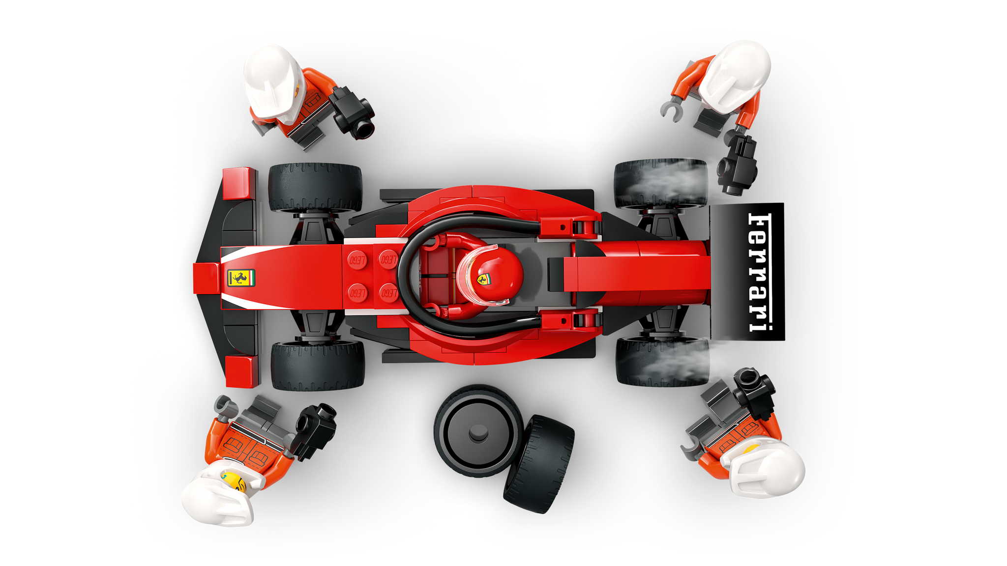 LEGO City F1 Pit Stop Pit Crew With Ferrari Car Racing Vehicle