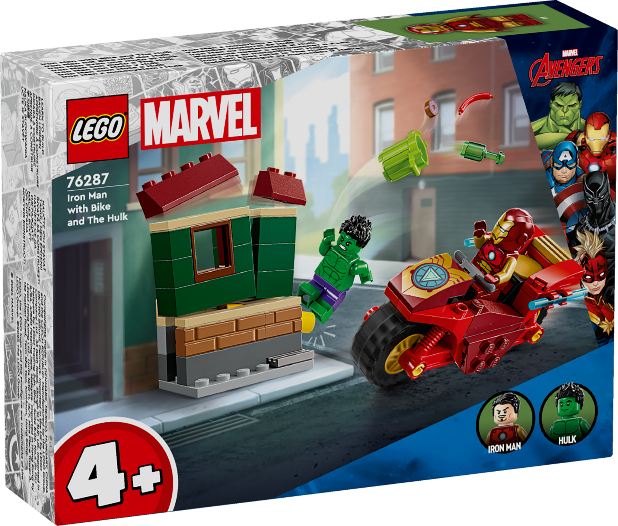 ami9622　0923 LEGO Marvel Iron Man With Bike And The Hulk 76287 Building Set