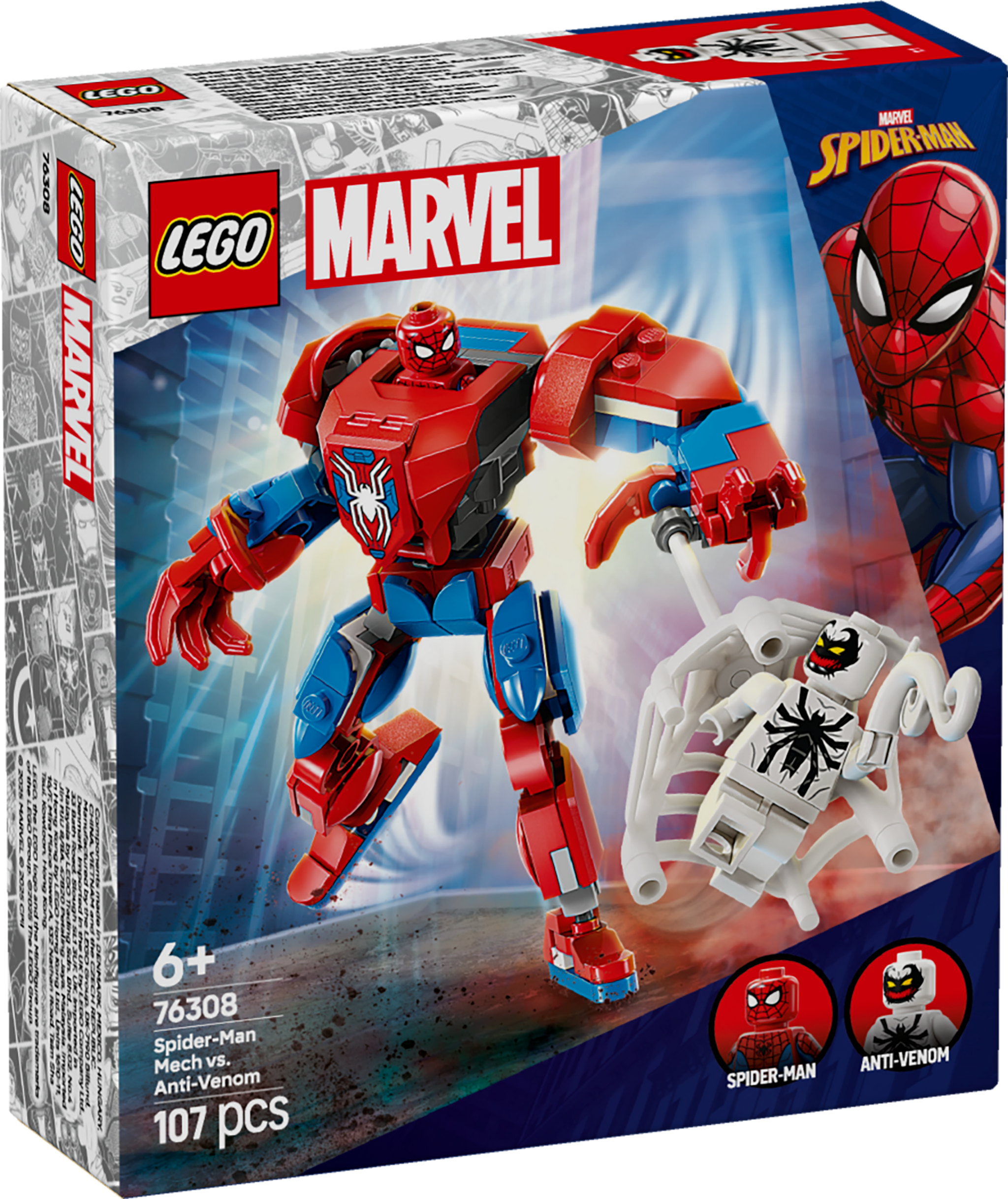 「リ****メ」 LEGO Marvel Spider Man Mech Vs Anti Venom Buildable 76308 Building